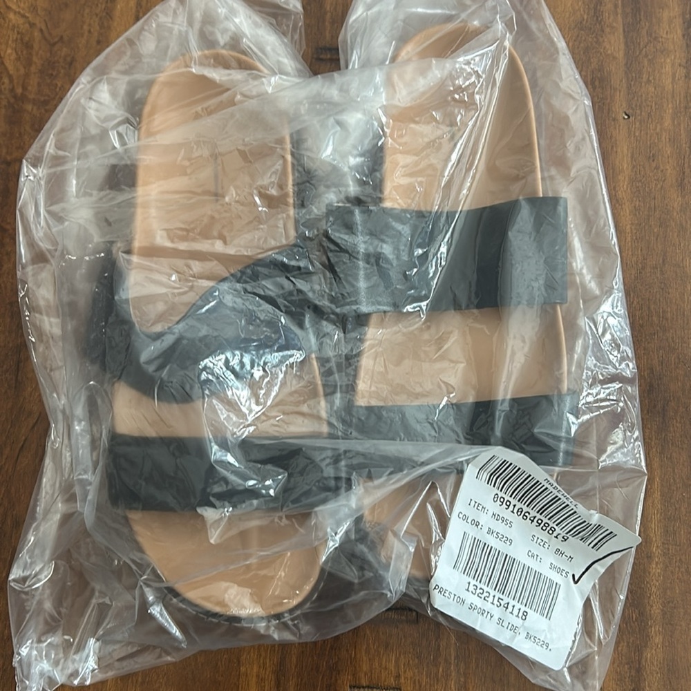 Madewell The Charley Double Strap Slide Sandal Shoes ND955 Black - Picture 7 of 10